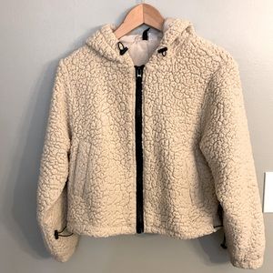 Divided Full Zip Teddy Hoodie Jacket